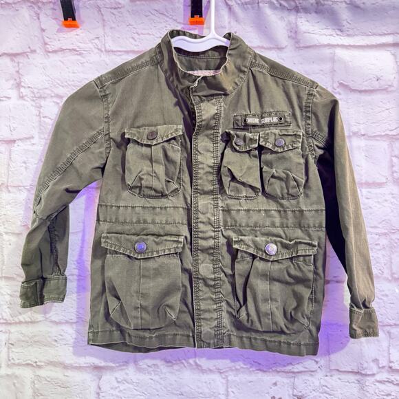 Cute Genuine Kids by Osh Kosh Army Jacket with pockets SZ 5T - Picture 1 of 5